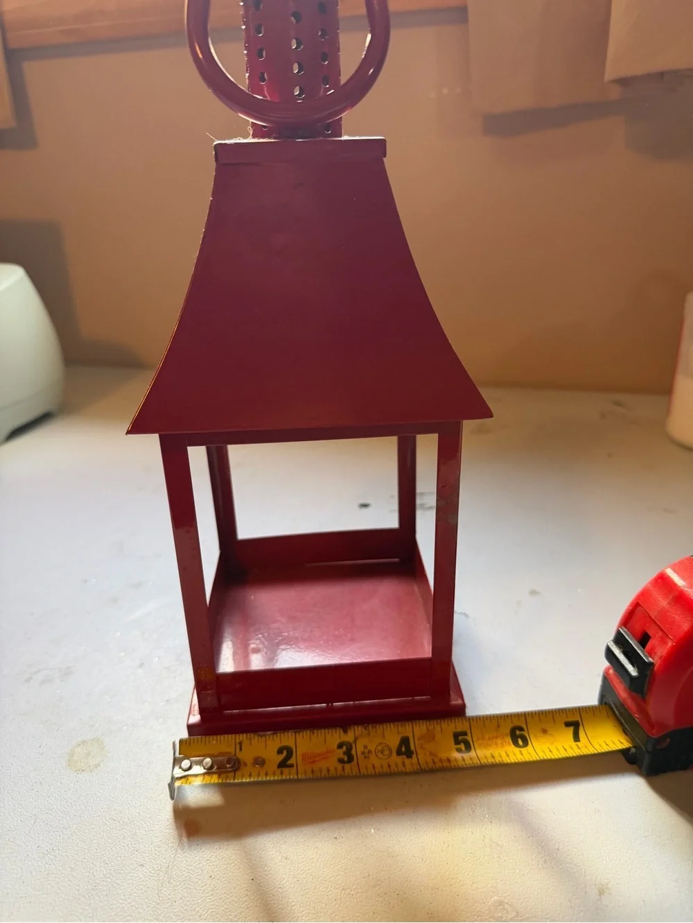 Red Decorative Metal Lantern - Home Accents